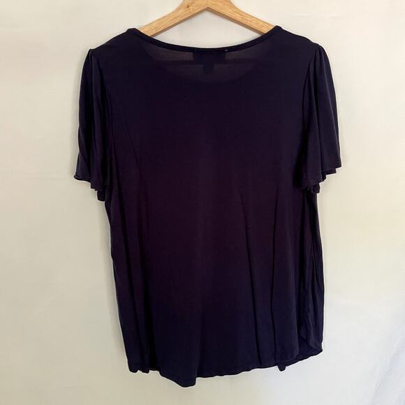 Nine West Jeans navy blue flowy sleeves summer t-shirt women's size medium - Picture 7 of 7